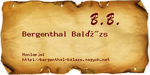Bergenthal Balázs névjegykártya